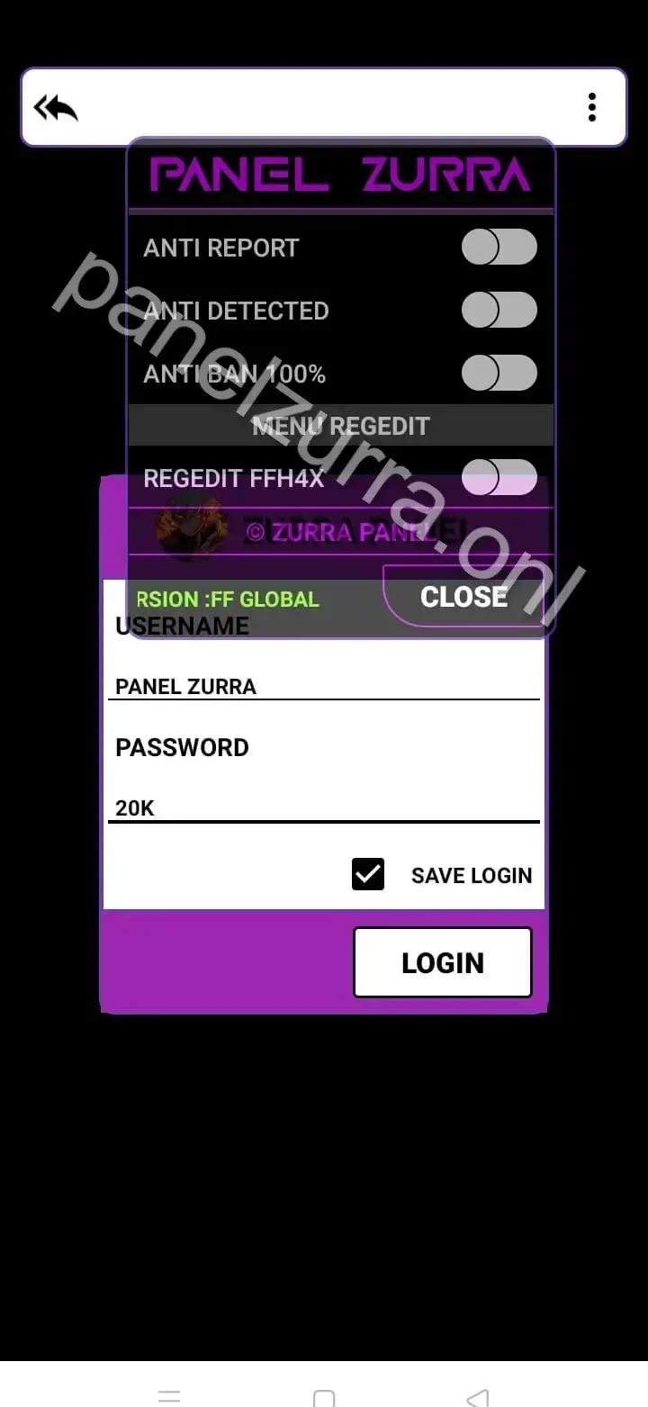 Screenshot of Panelzurra App